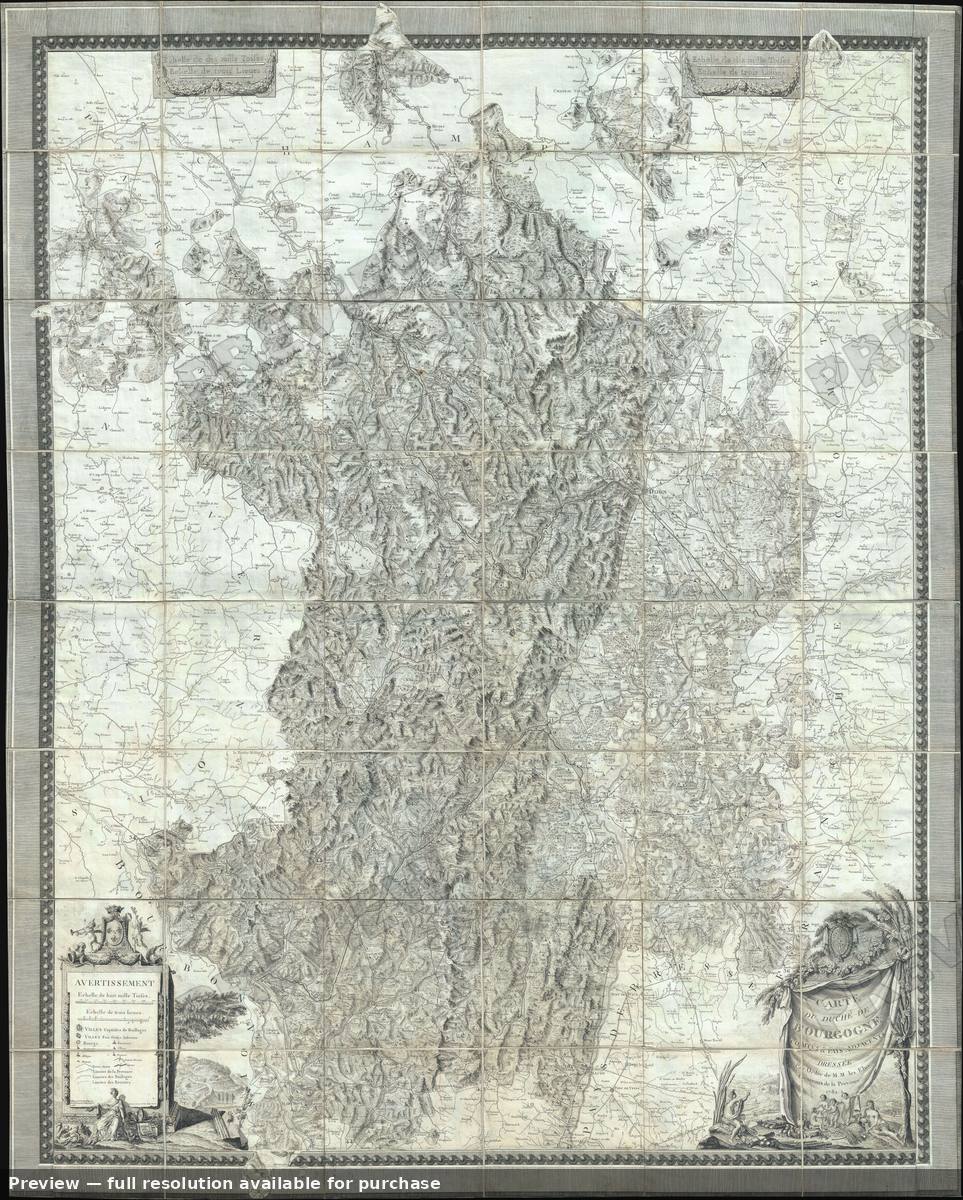Antique map: Burgundy Wine Map 2, 1782, 1782