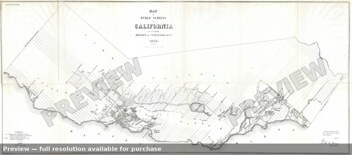 Antique map: CA, 1854, 1854
