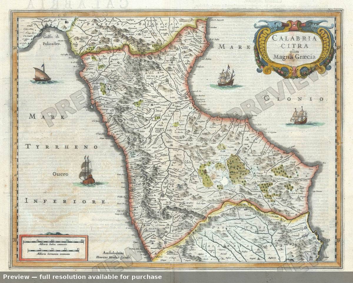 Antique map: Calabria Citra, 1620