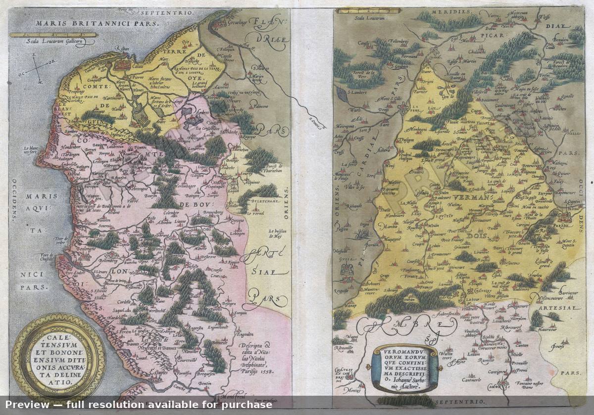 Antique map: Calais, 1579