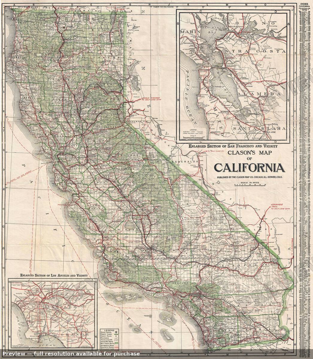 Antique map: California 2, 1920, 1920