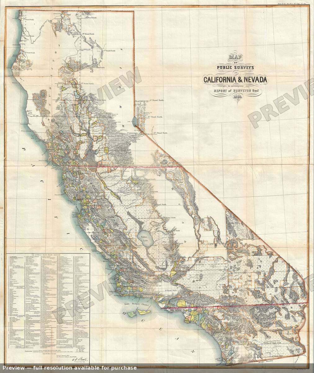 Antique map: California Nevada, 1863, 1863