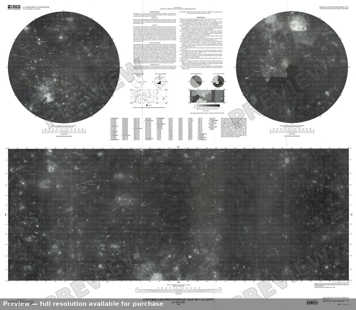 Antique map: Callisto Photomosaic, 2002