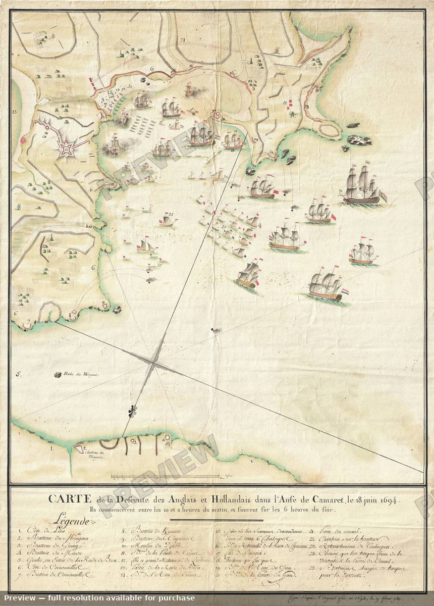 Antique map: Camaret France, 1780