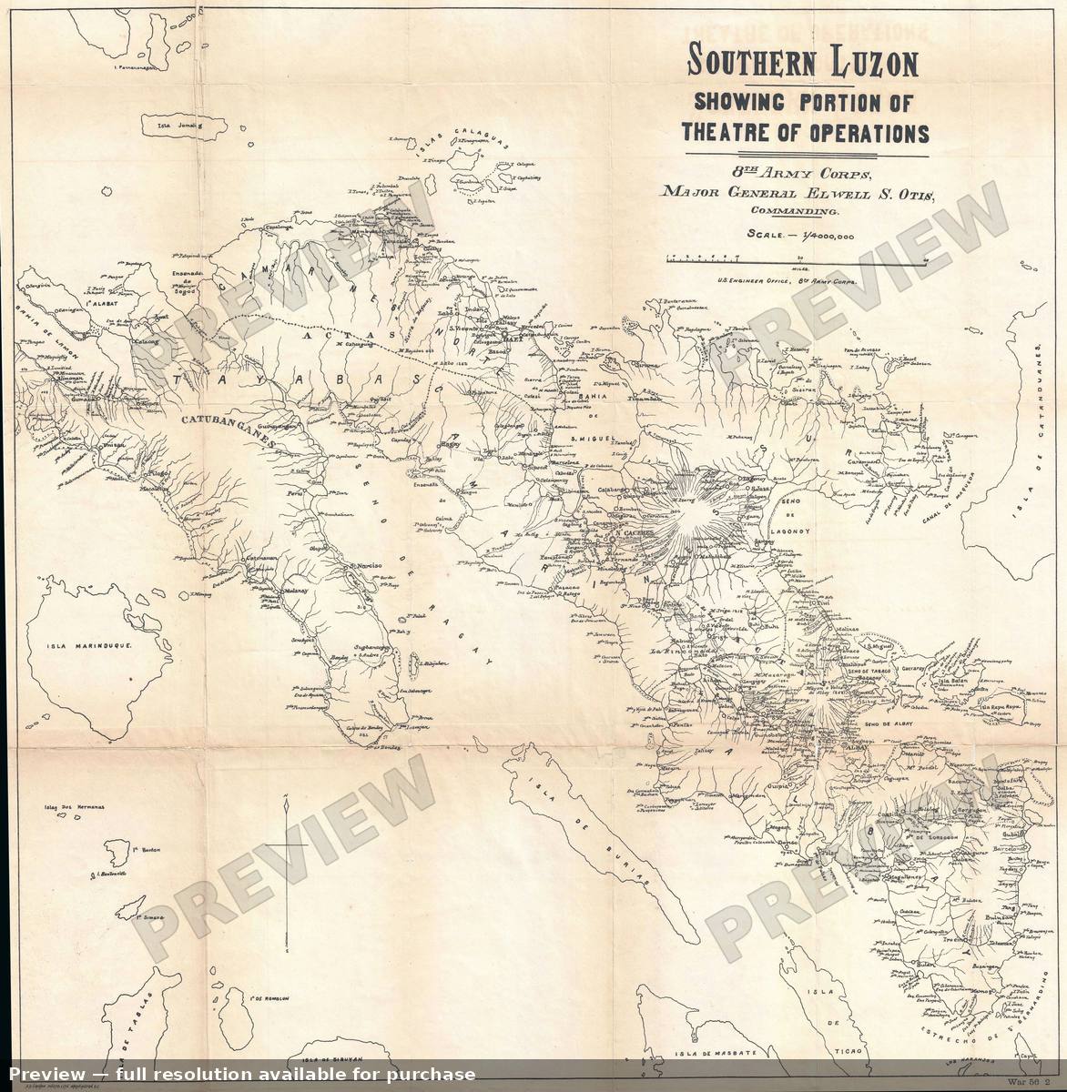 Antique map: Camarines Albay, 1900