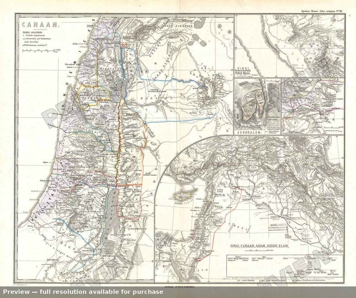 Antique map: Canaan, 1865