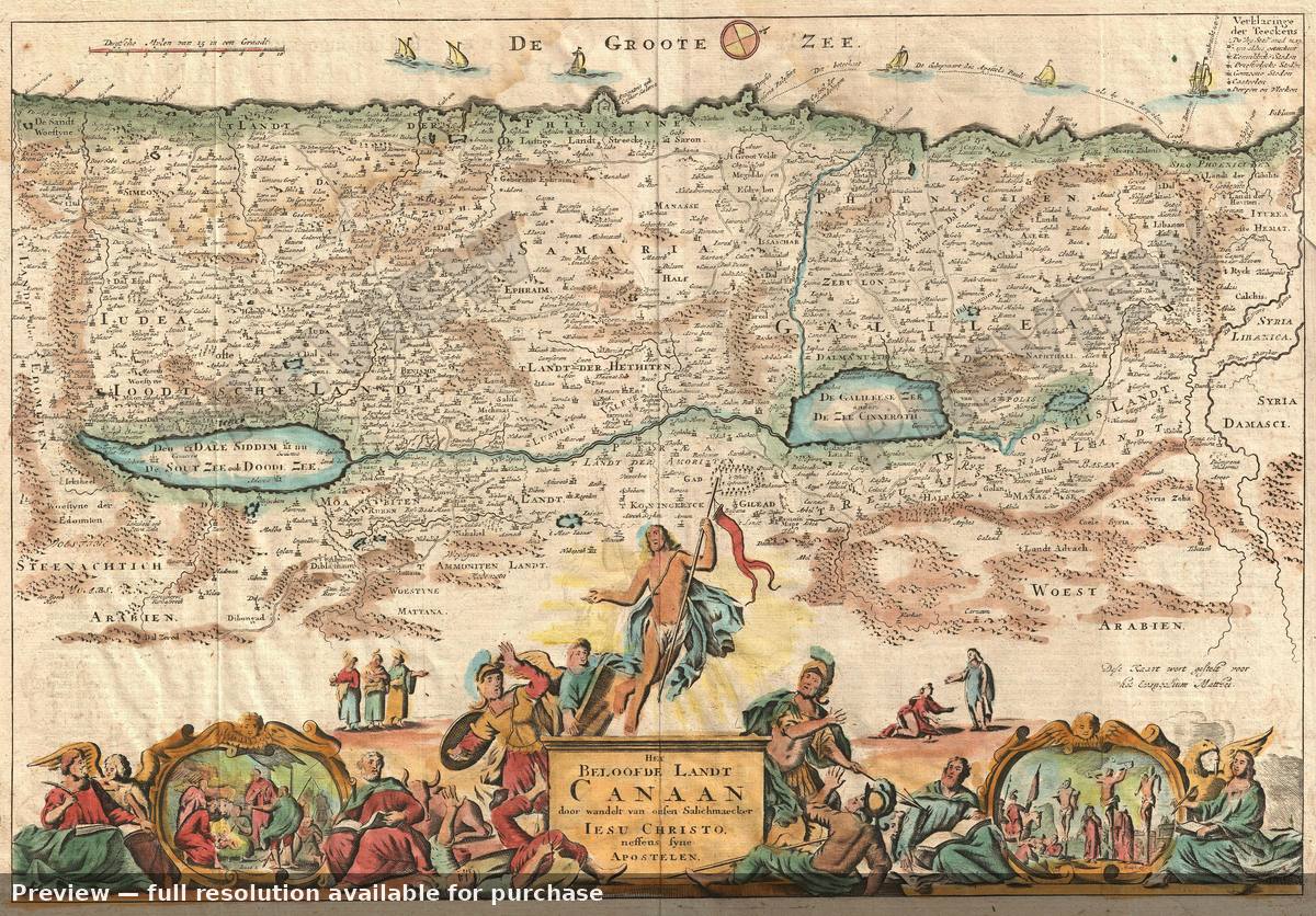 Antique map: Canaan, 1730, 1730