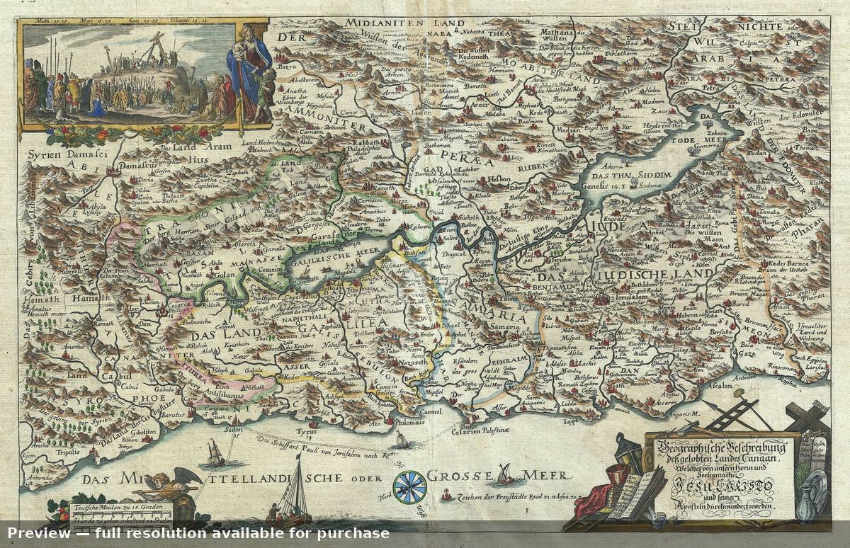 Antique map: Canaan, 1700