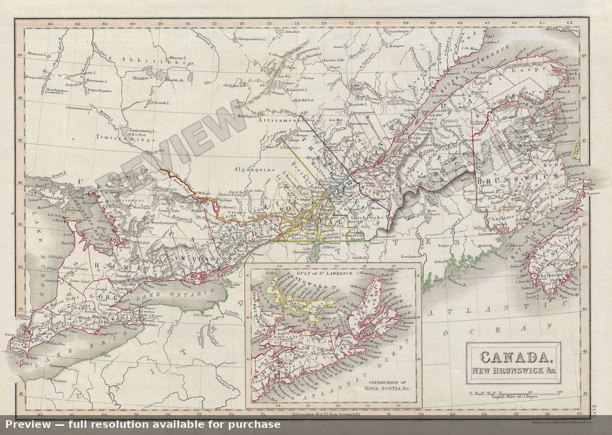 Antique map: Canada, 1840