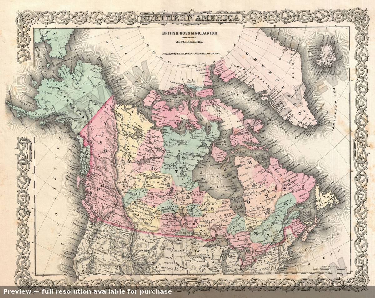 Antique map: Canada, 1855
