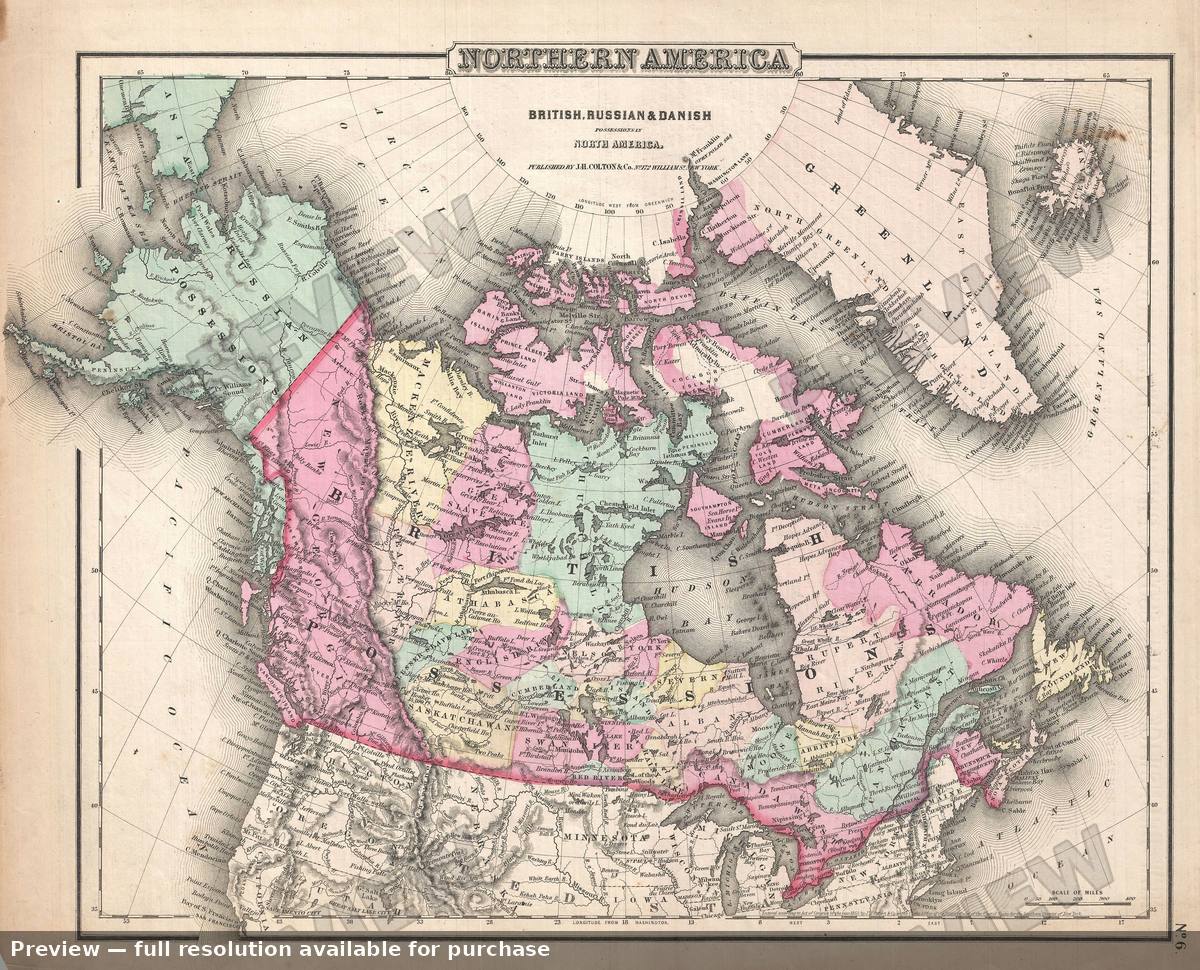 Antique map: Canada, 1857