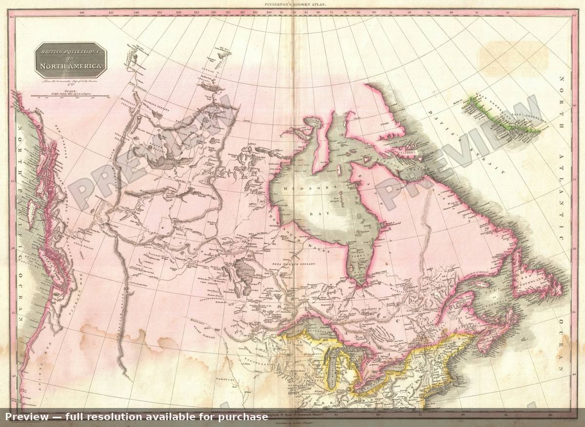 Antique map: Canada, 1818, 1818