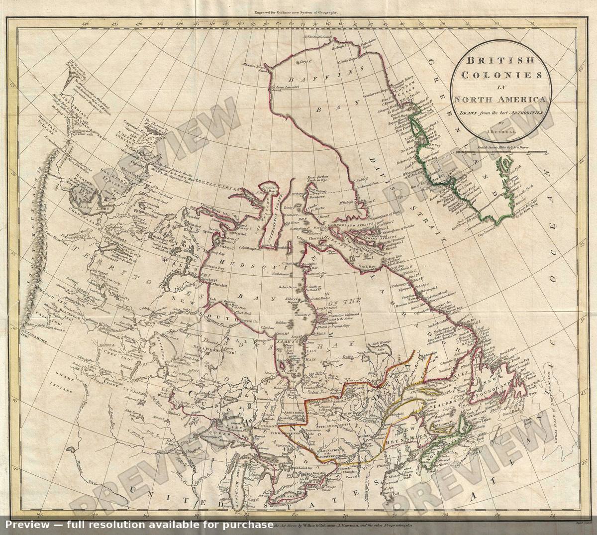 Antique map: Canada, 1811