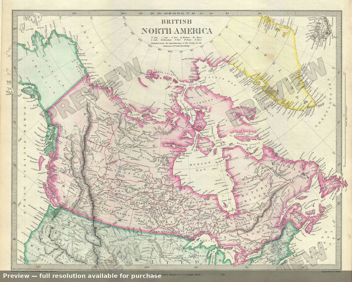 Antique map: Canada, 1848