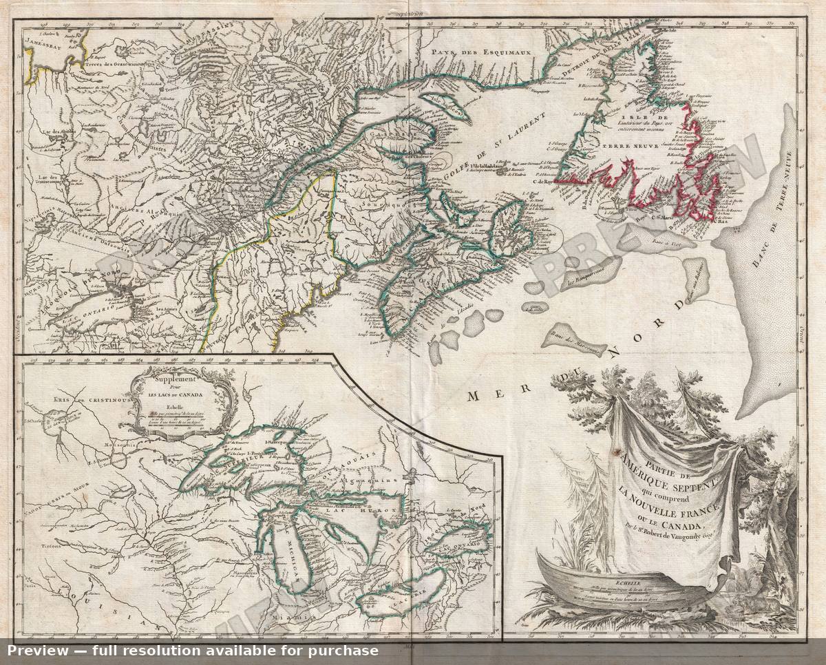 Antique map: Canada Great Lakes, 1778, 1778