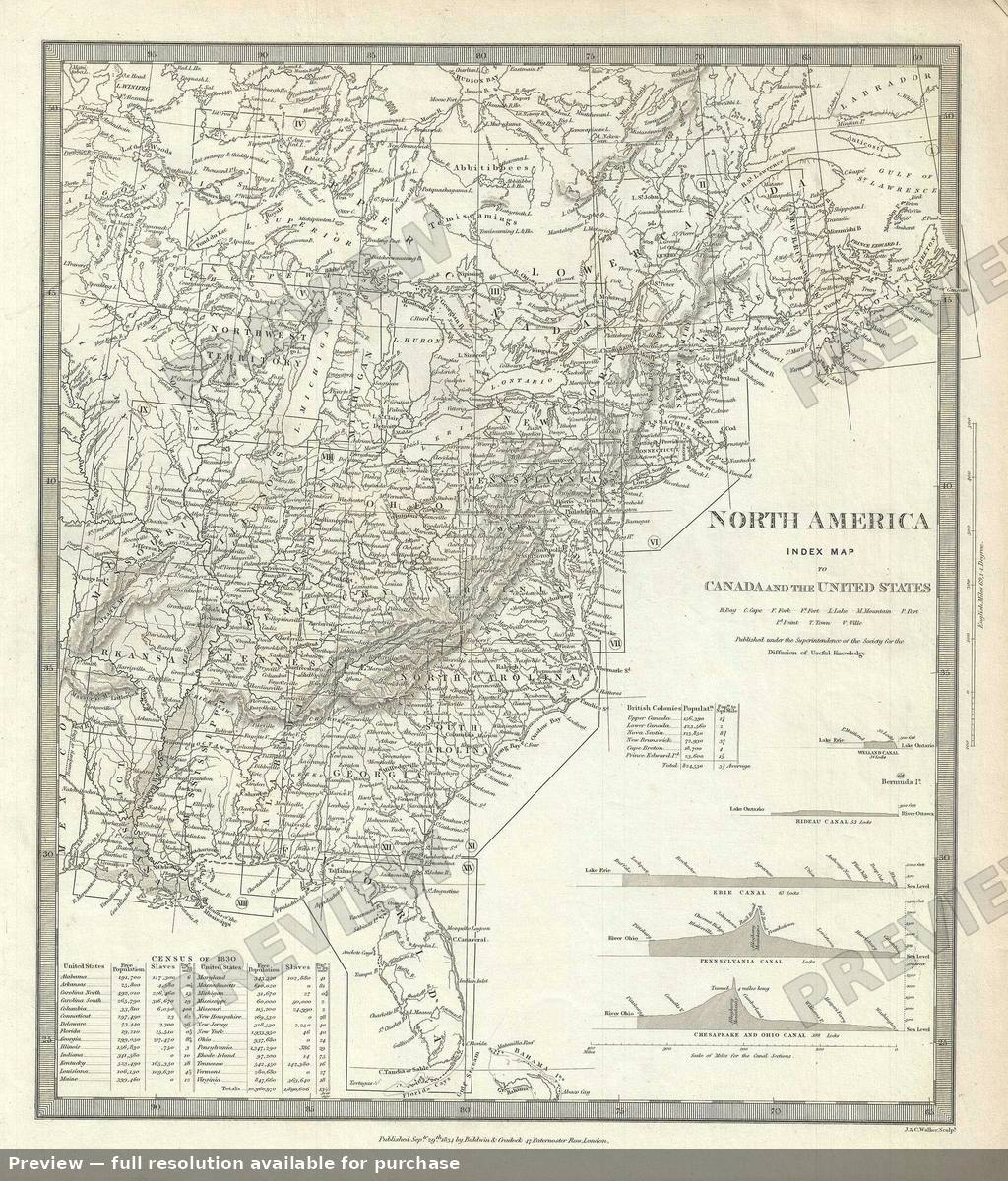 Antique map: Canada United States 2, 1834