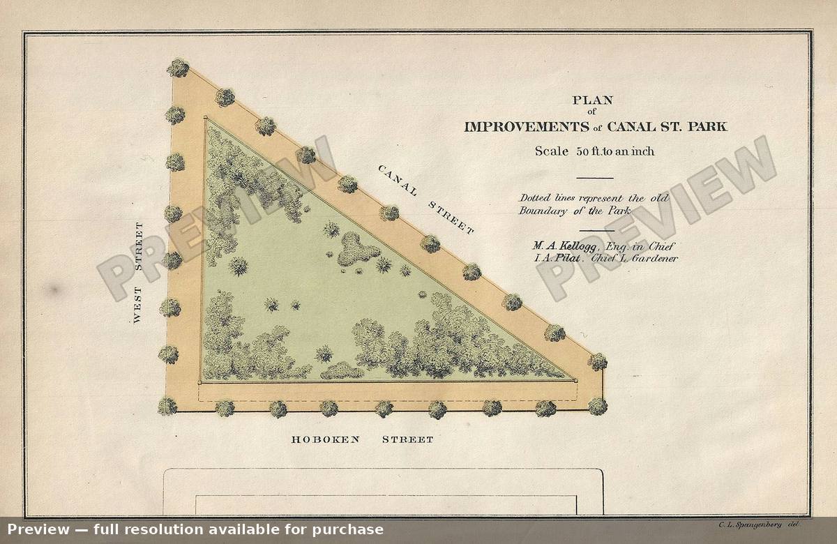 Antique map: Canal St Park, 1871