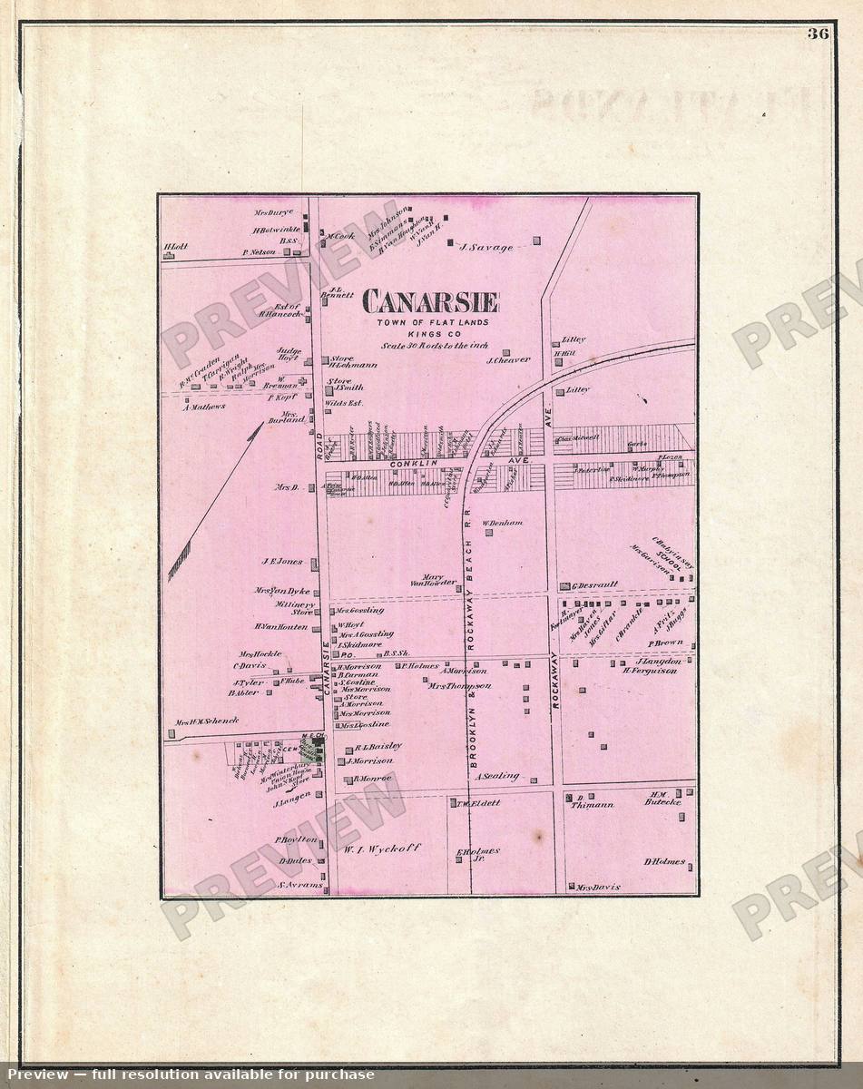 Antique map: Canarsie, 1873