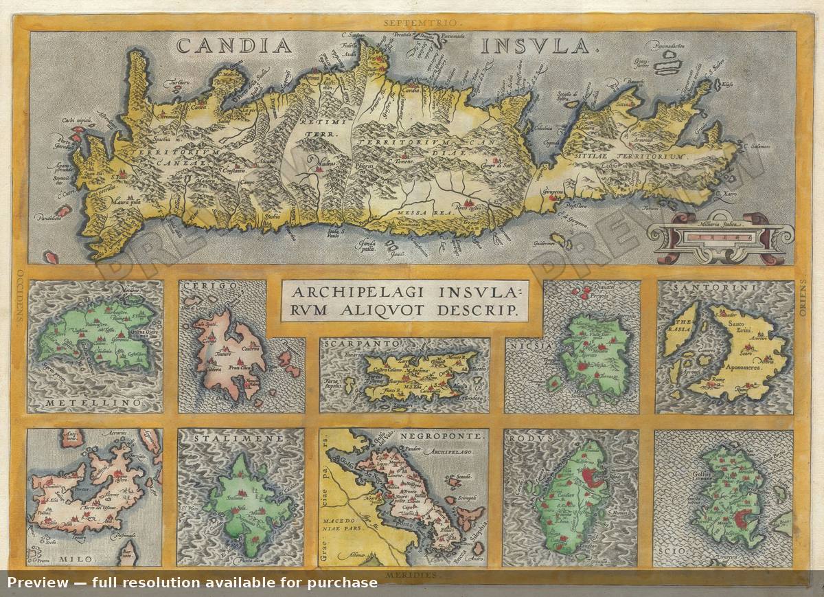 Antique map: Candia Insula, 1584