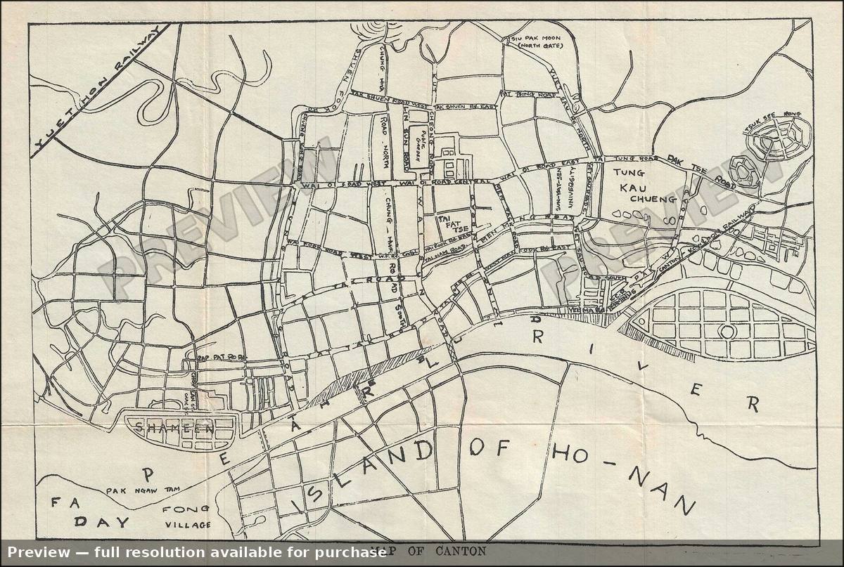 Antique map: Canton, 1920, 1920