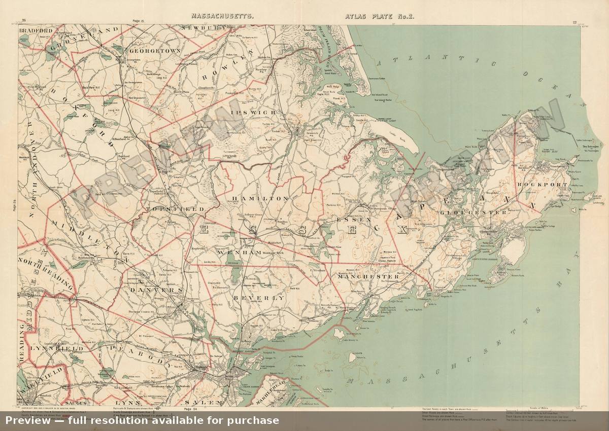 Antique map: Cape Ann, 1891