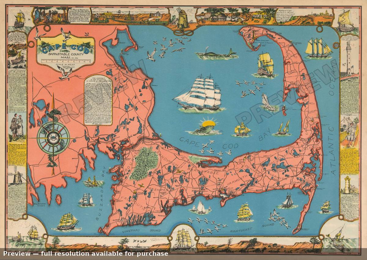Antique map: Cape Cod, 1937, 1937