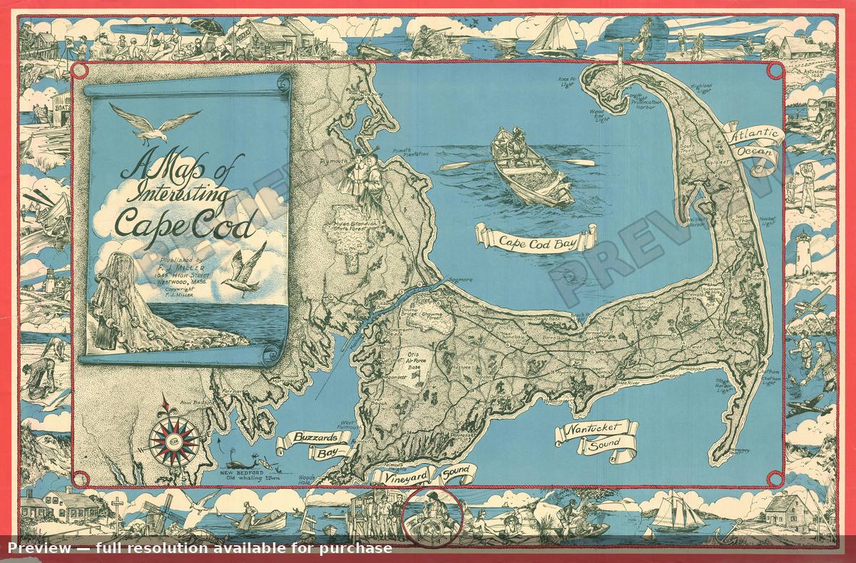 Antique map: Cape Cod, 1945, 1945