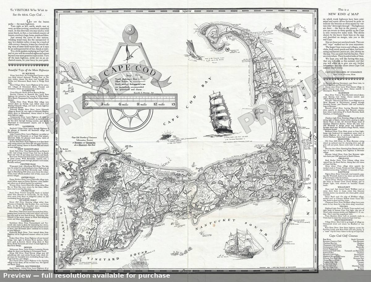 Antique map: Cape Cod, 1934, 1934
