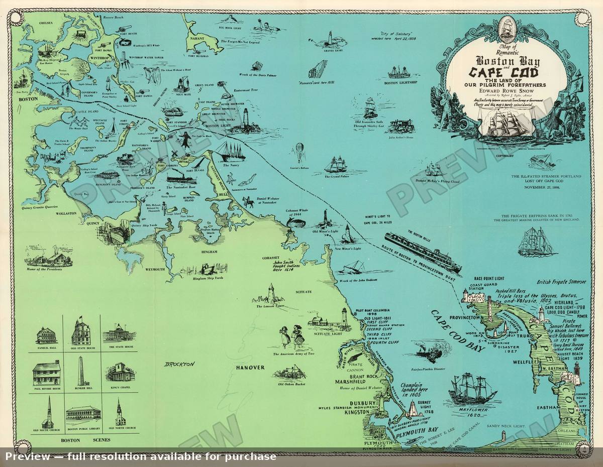 Antique map: Cape Cod, 1944, 1944