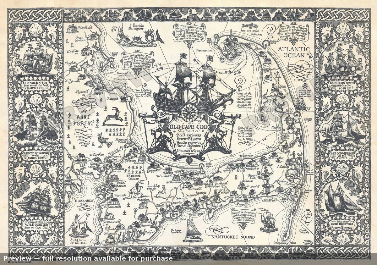 Antique map: Cape Cod, 1930, 1930