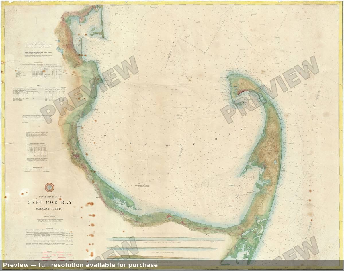 Antique map: Cape Cod Bay, 1892