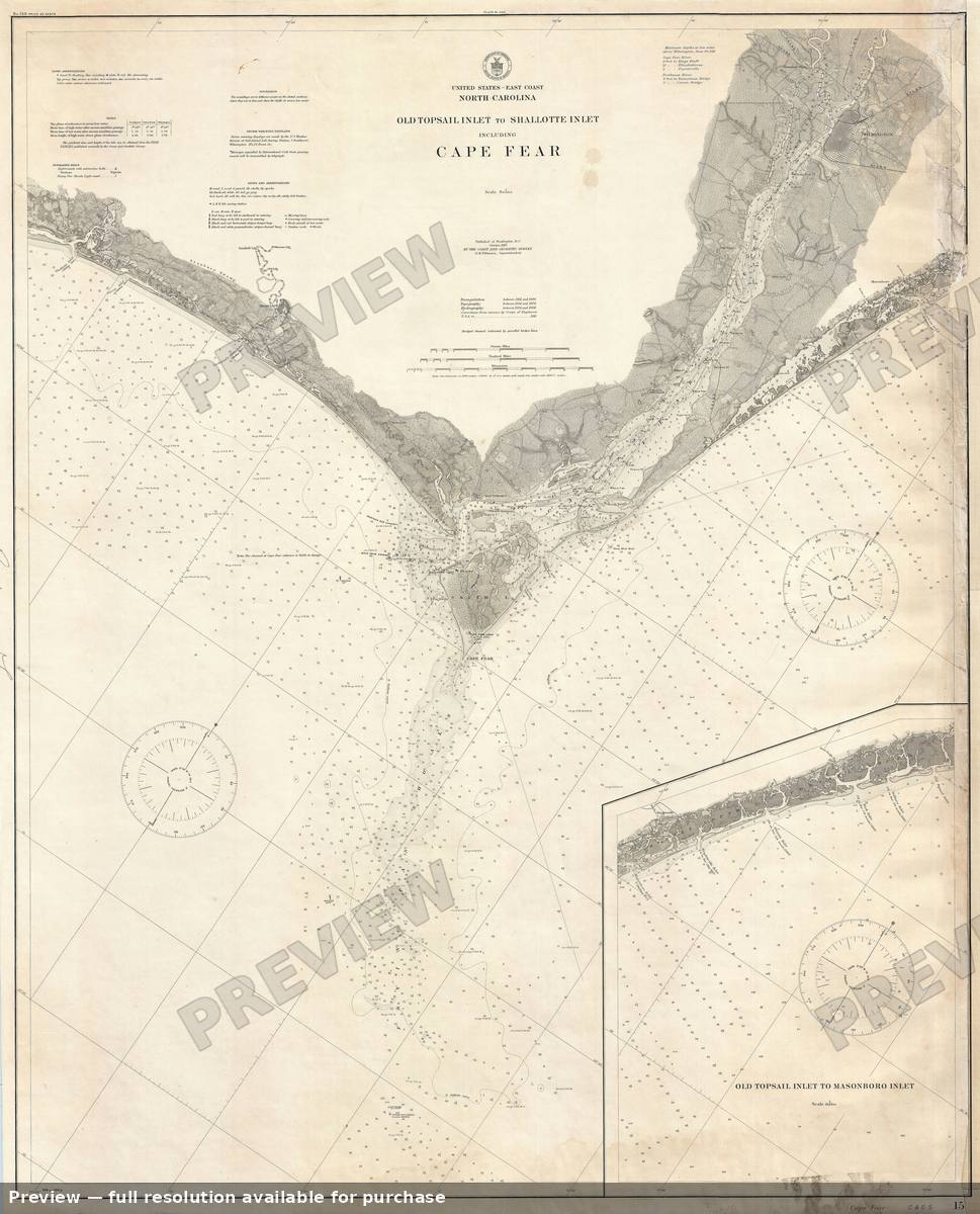Antique map: Cape Fear, 1911