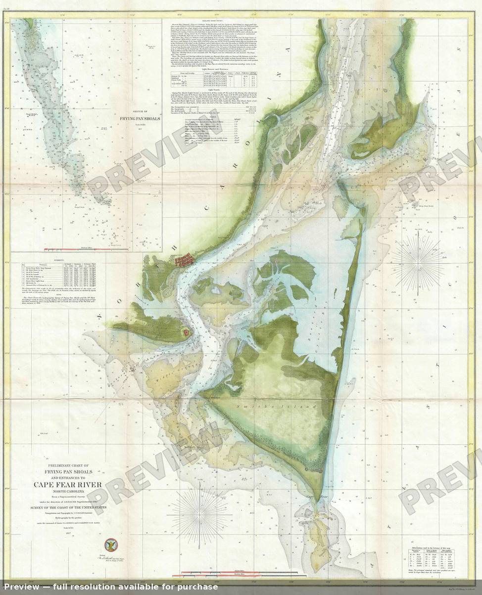Antique map: Cape Fear River 2, 1857