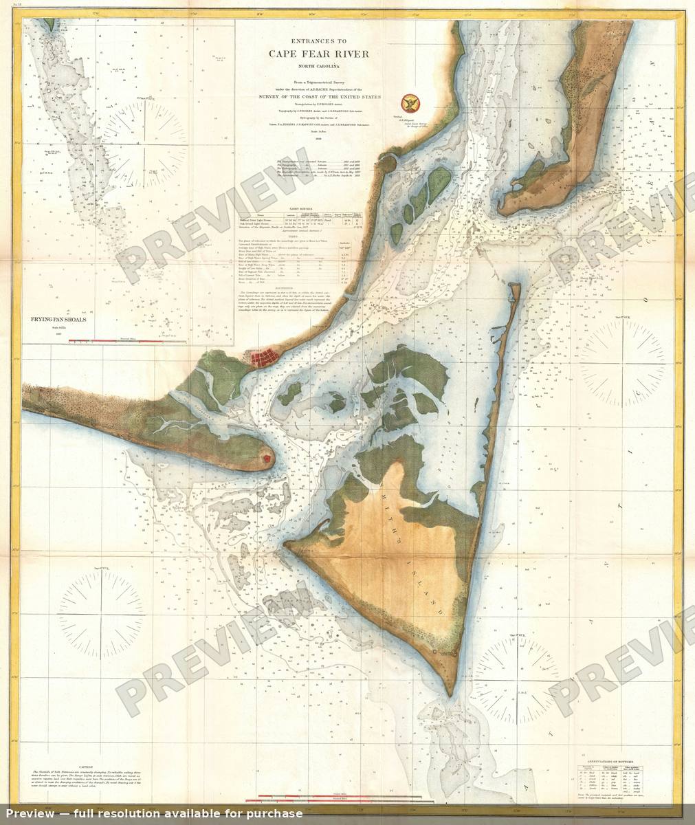 Antique map: Cape Fear River 3, 1866