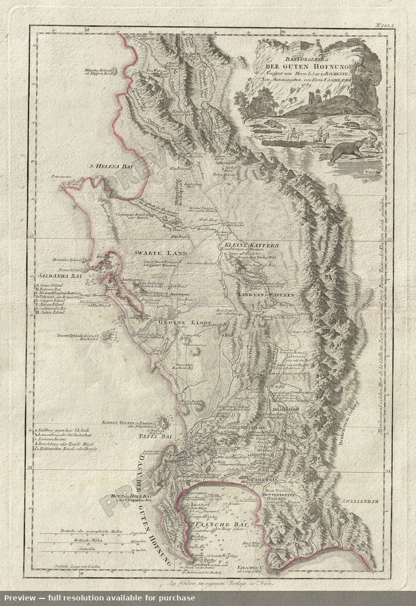 Antique map: Capeof Good Hope, 1789, 1789