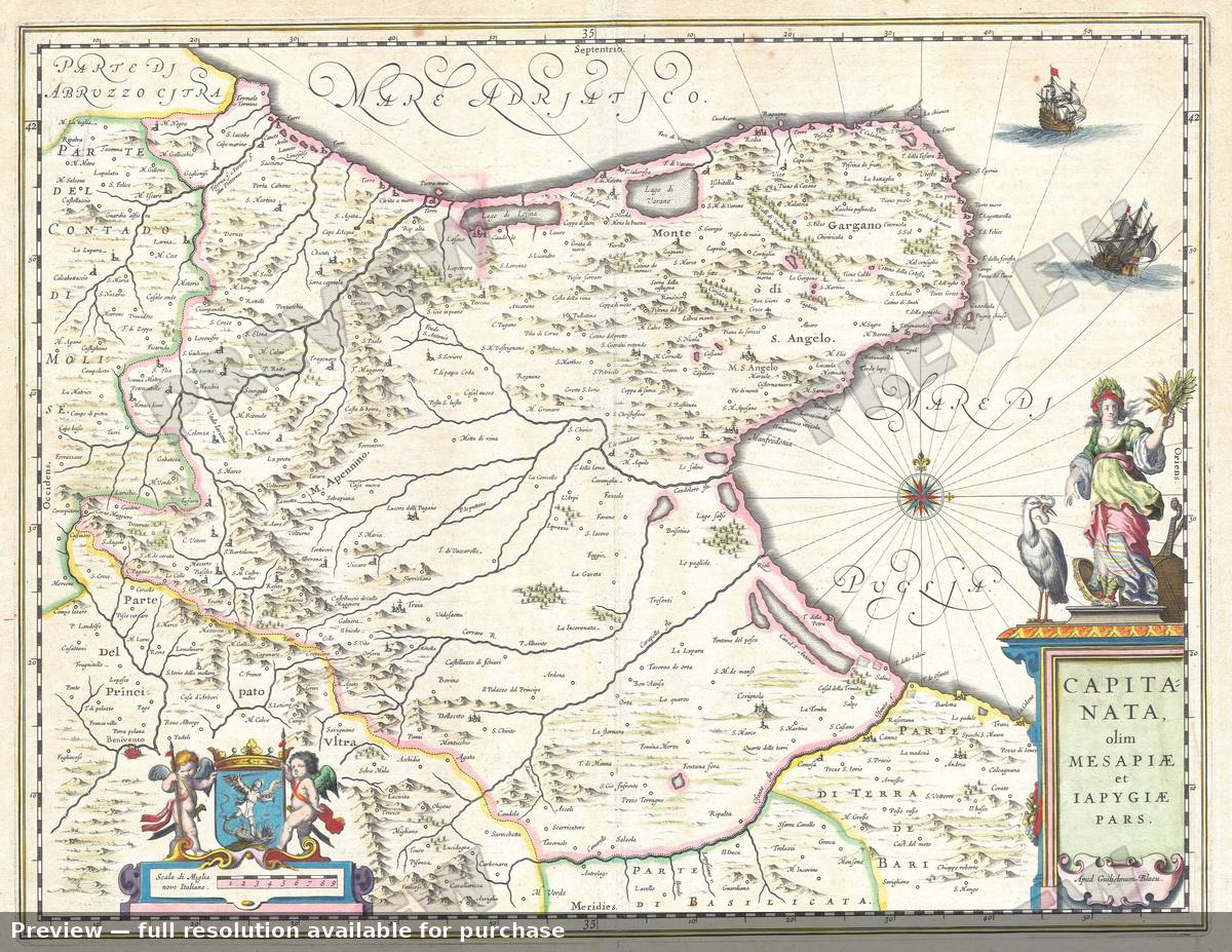 Antique map: Capitanata, 1630, 1630