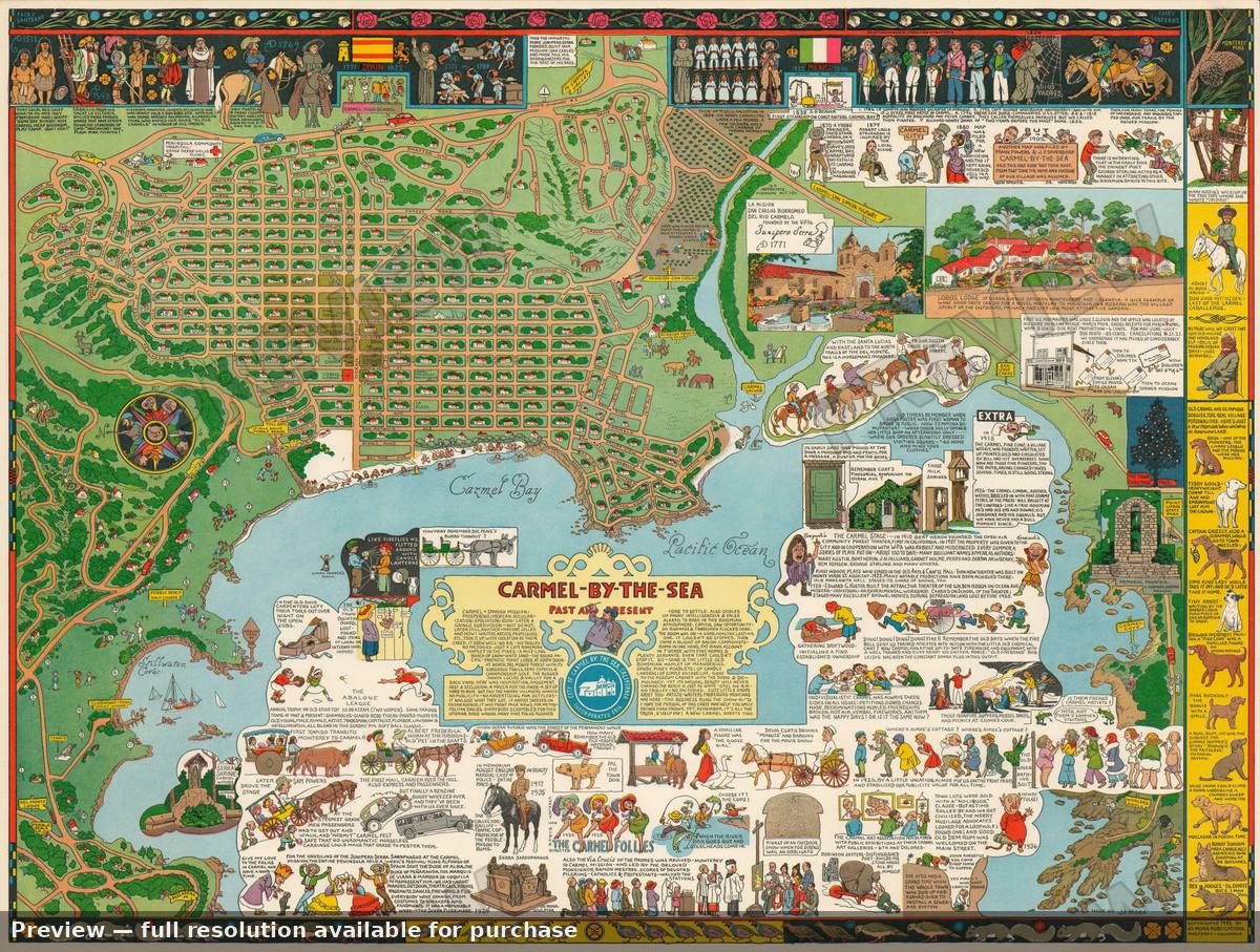Antique map: Carmelbythe Sea, 1942