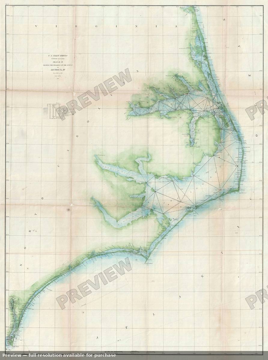 Antique map: Carolina Coast, 1861
