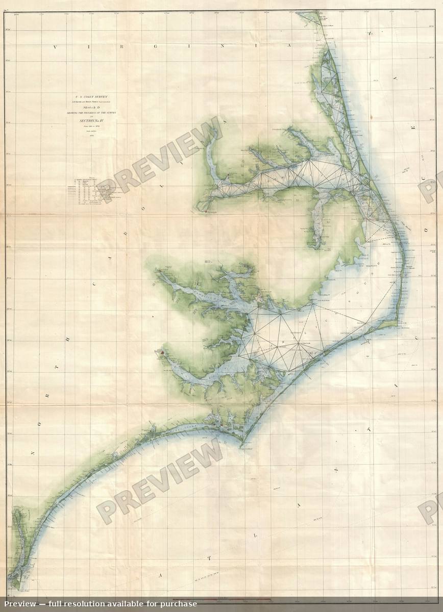Antique map: Carolina Coast, 1873