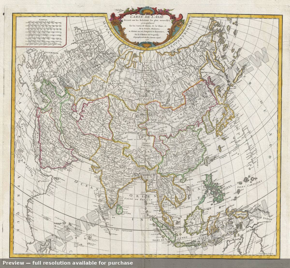 Antique map: Carte Asie, 1757