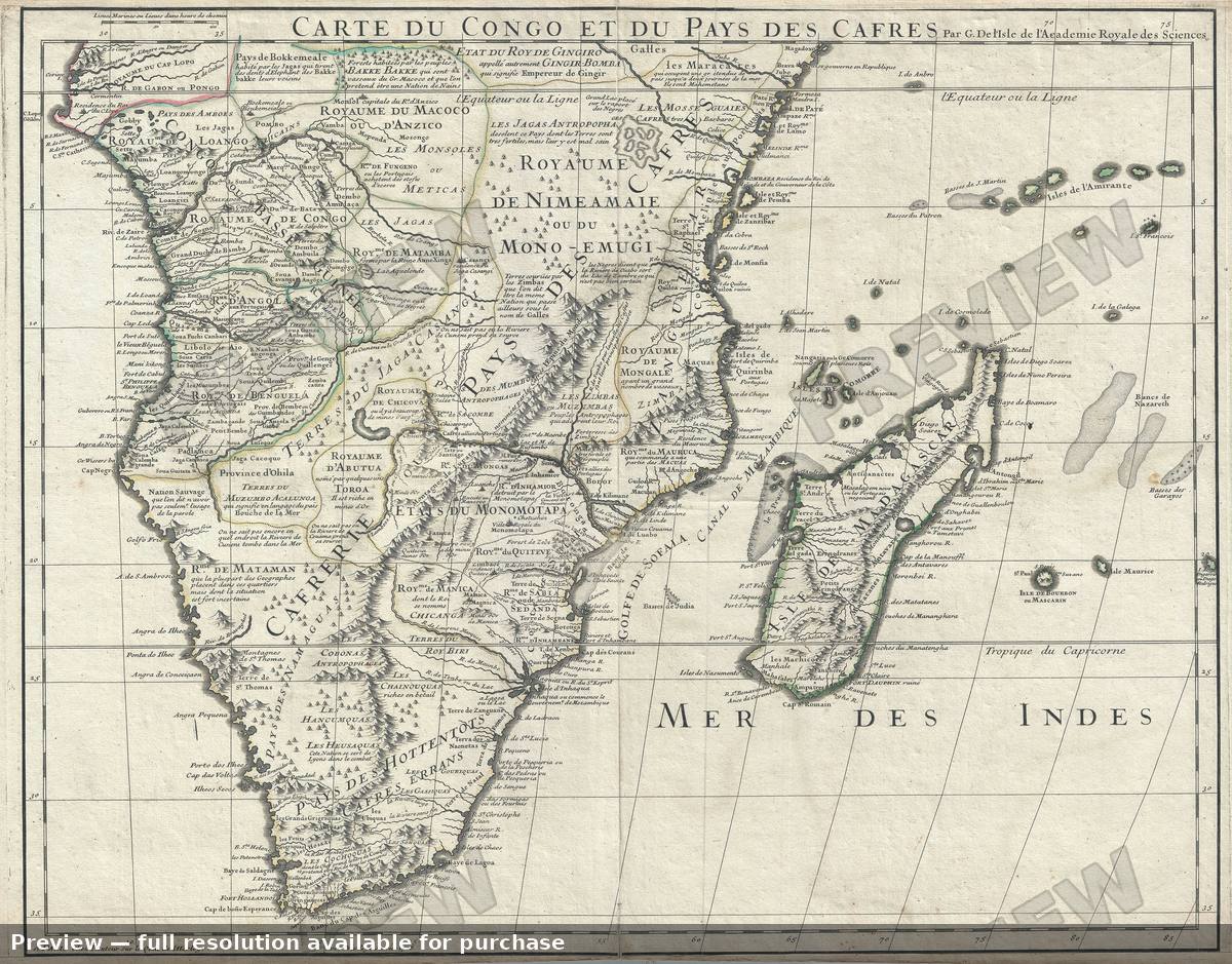 Antique map: Carte Du Congo, 1708