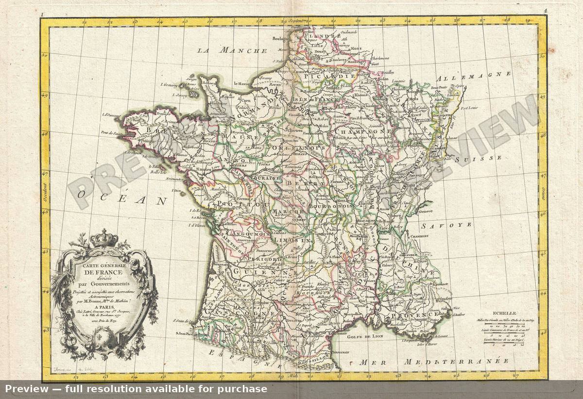 Antique map: Carte Generale France 2, 1771, 1771