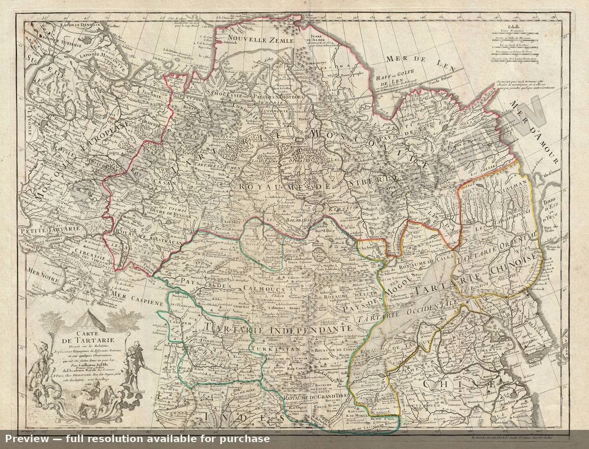 Antique map: Cartedu Tartarie, 1766, 1766