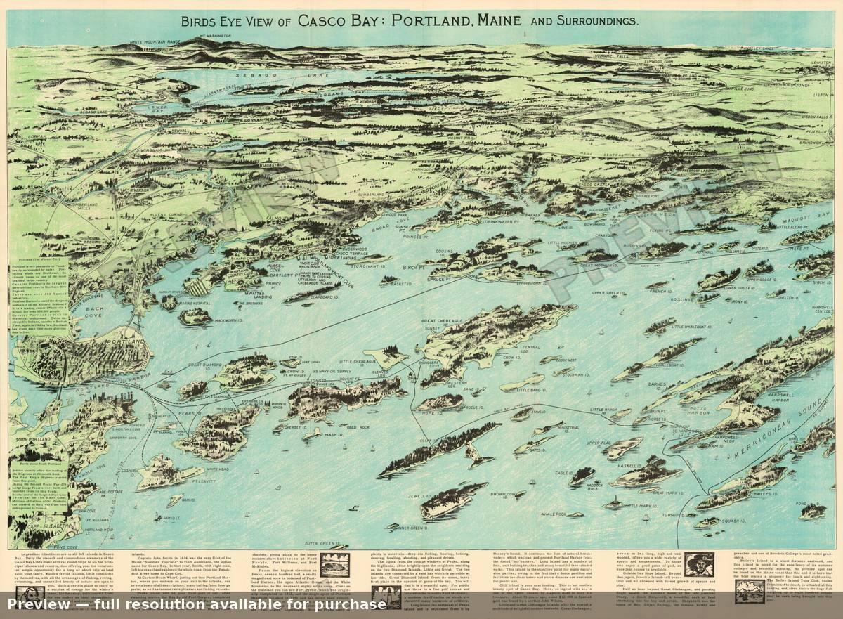 Antique map: Casco Bay, 1950, 1950