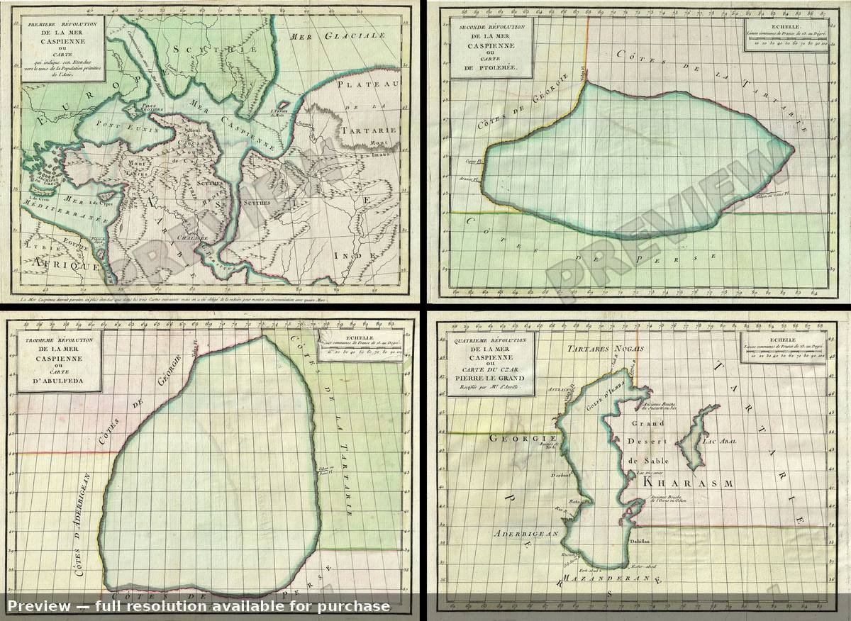 Antique map: Caspian Revolution, 1792, 1792