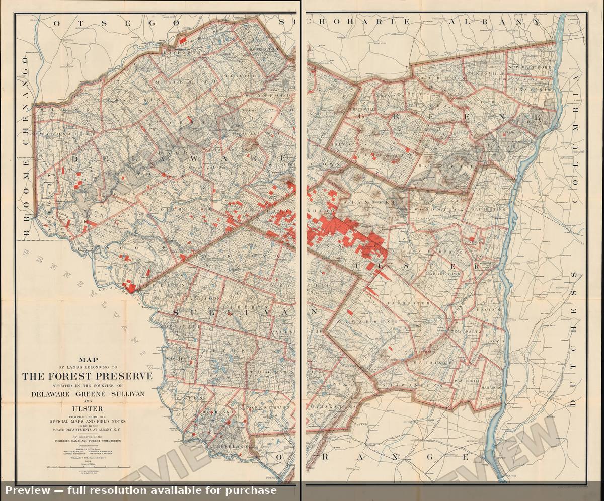 Antique map: Catskills, 1899