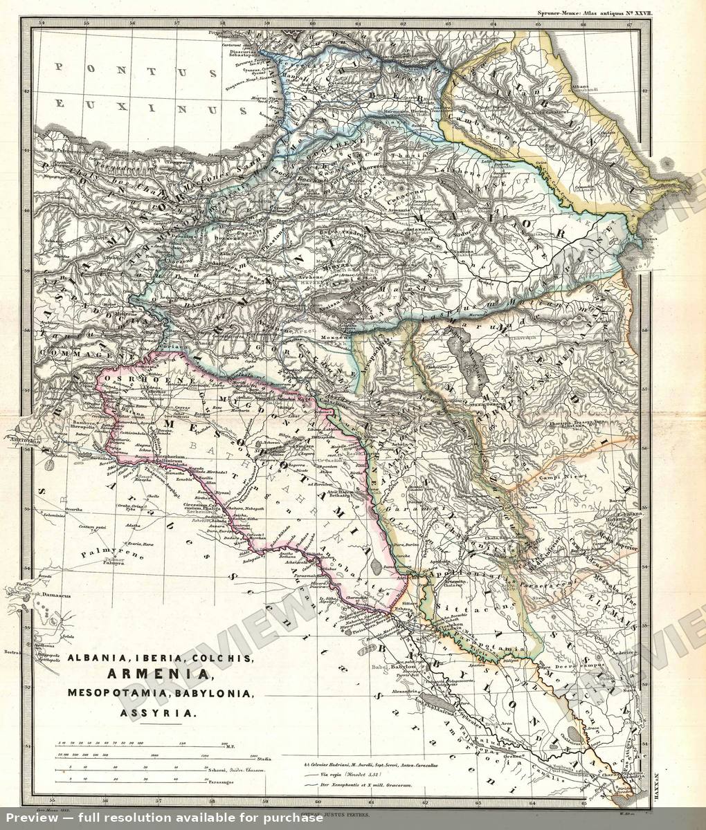 Antique map: Caucuses Iraq, 1865