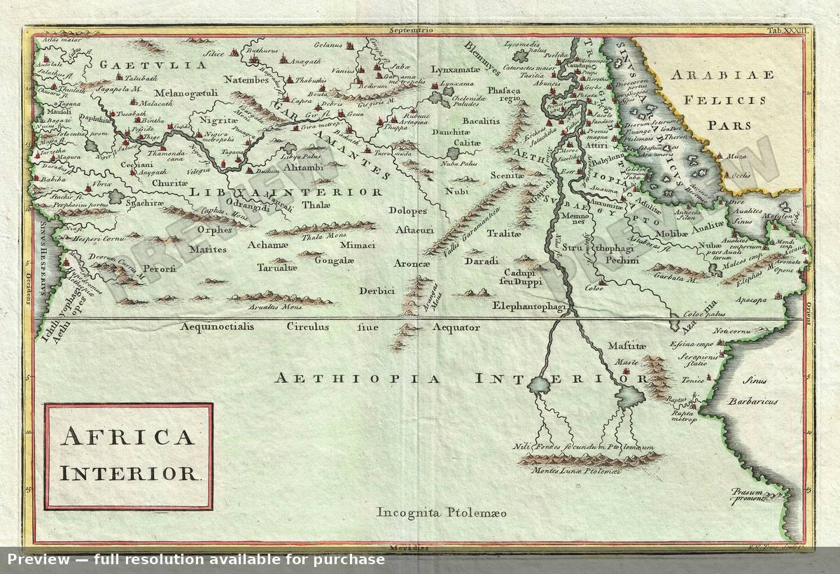 Antique map: Central Africa, 1730, 1730