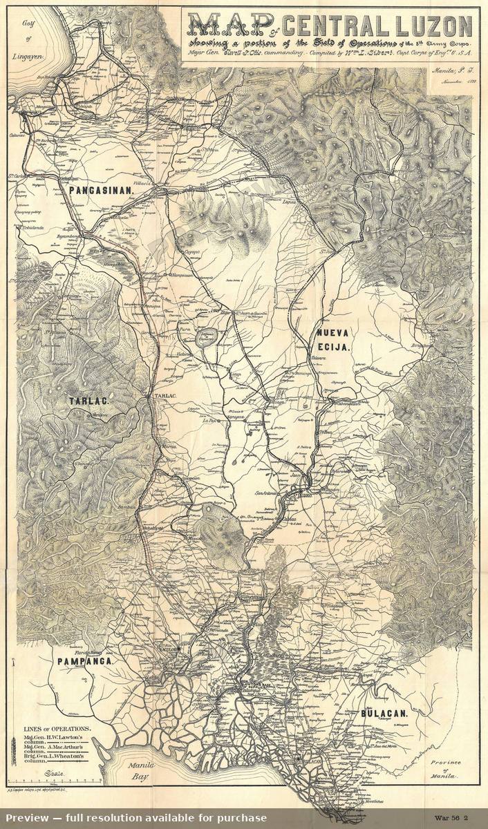 Antique map: Central Luzon, 1899, 1899