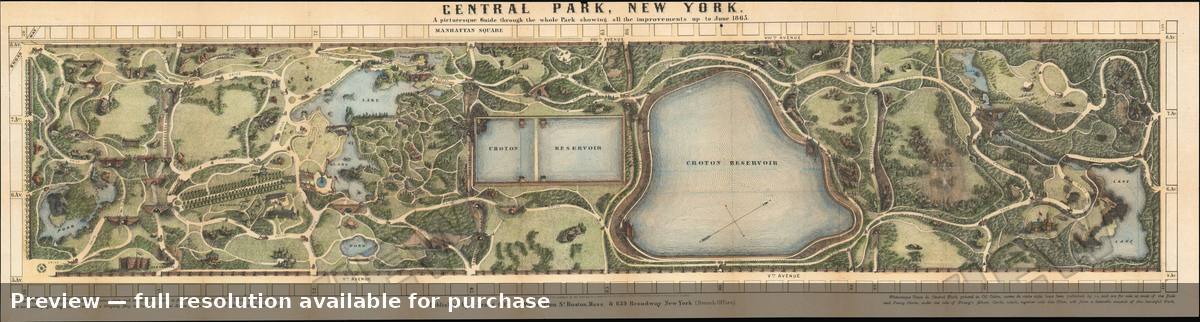 Antique map: Central Park, 1865, 1865